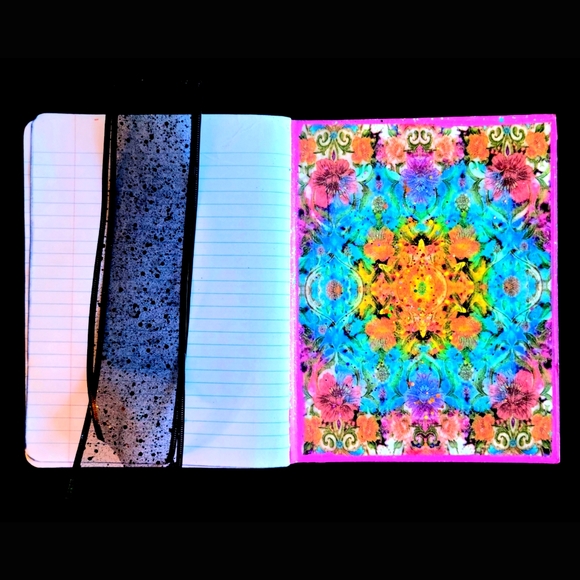 Journal Glowing Goddess Mystical Lined Composition Style Sparkly Mixed Media Art - Picture 5 of 8
